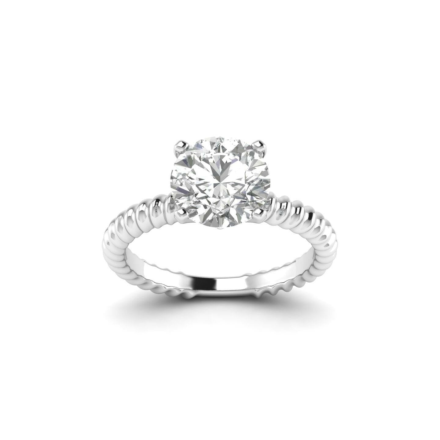 White Gold Studded 3 CARAT Lab Grown Diamond Ring-F Color VS1 Clarity.